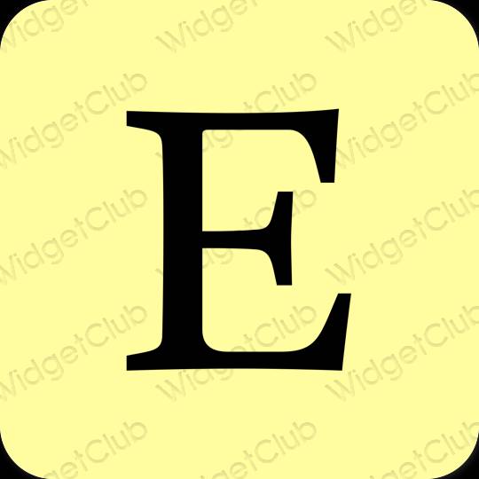 Estetico giallo Etsy icone dell'app