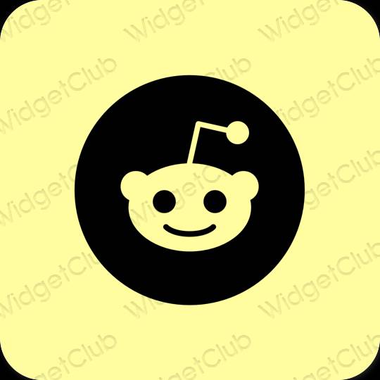 Estetico giallo Reddit icone dell'app