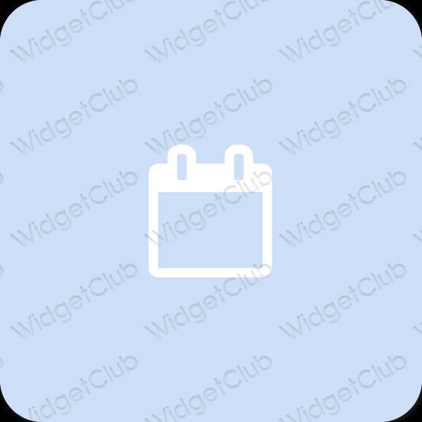 Estetsko pastelno modra Calendar ikone aplikacij