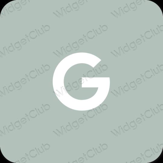 Aesthetic green Google app icons