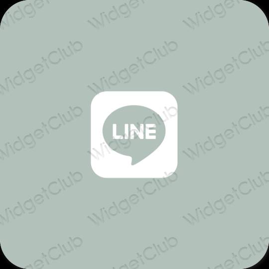 Estético verde LINE iconos de aplicaciones