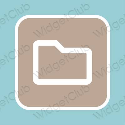Estetické béžová Files ikony aplikácií