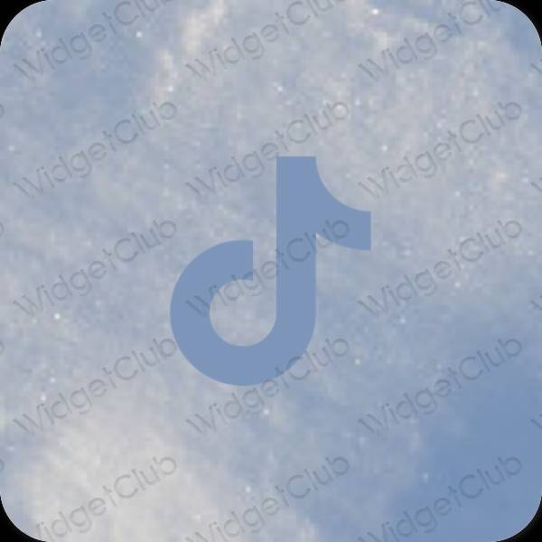 Stijlvol pastelblauw TikTok app-pictogrammen