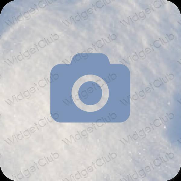 Esthétique bleu pastel Camera icônes d'application