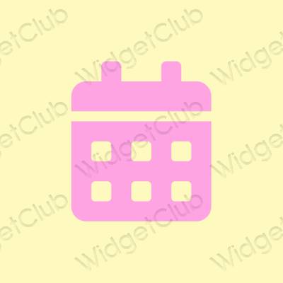 Aesthetic yellow Calendar app icons