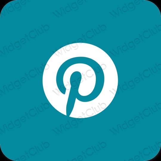 Естетичен син Pinterest икони на приложения