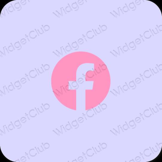 Ästhetisch pastellblau Facebook App-Symbole