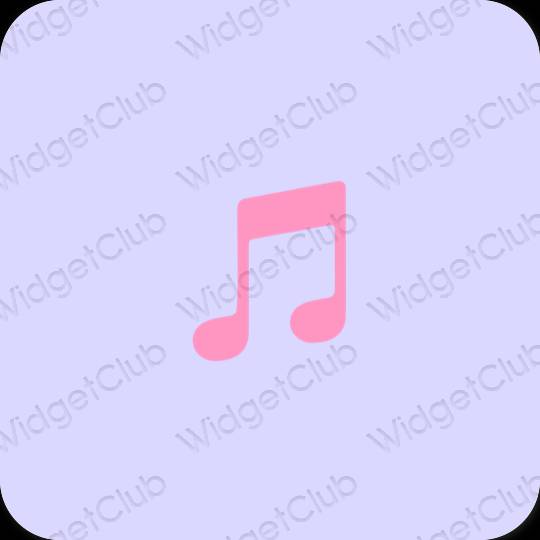 Estetis biru pastel Music ikon aplikasi