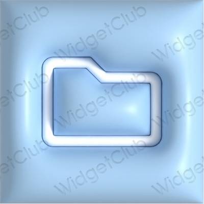 Esthétique bleu pastel Files icônes d'application