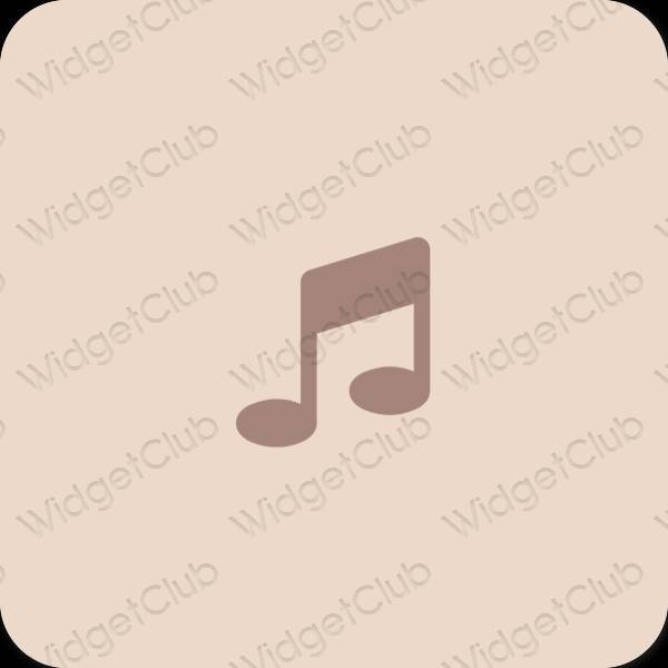 Estetické béžová Music ikony aplikácií
