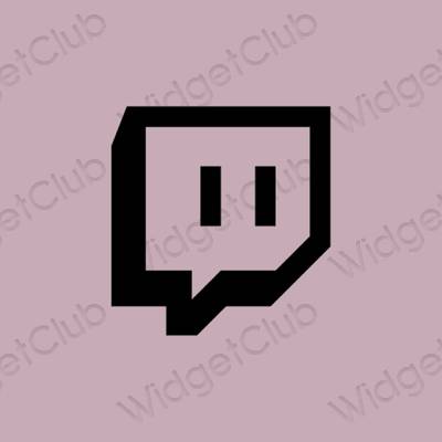 Pictograme pentru aplicații Twitch estetice