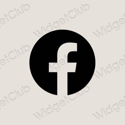 Ästhetisch Beige Facebook App-Symbole