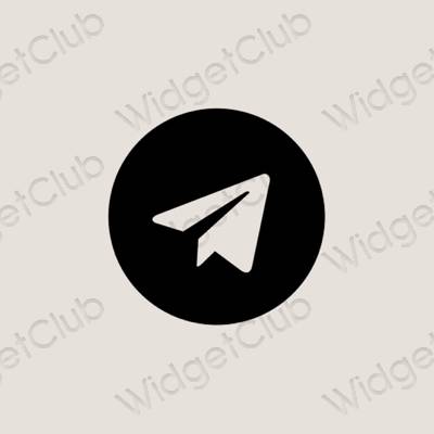 審美的 淺褐色的 Telegram 應用程序圖標