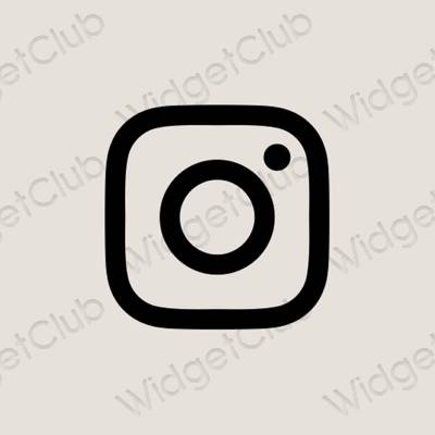 Естетичен бежово Instagram икони на приложения