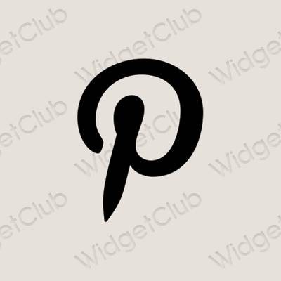 Aesthetic beige Pinterest app icons