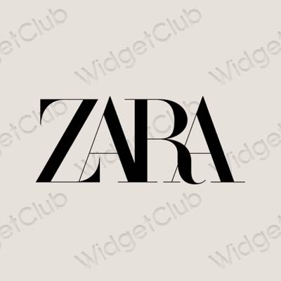 جمالي اللون البيج ZARA أيقونات التطبيق