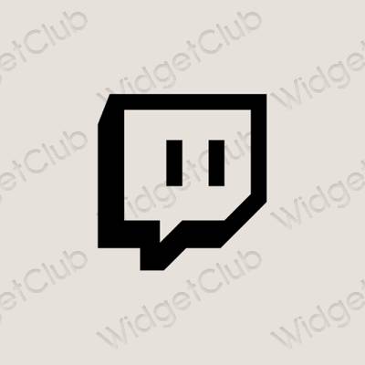 Estetický béžový Twitch ikony aplikací