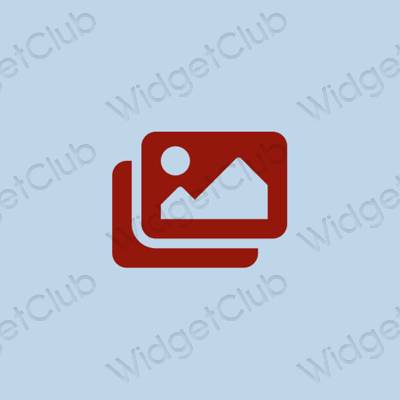 Aesthetic pastel blue Photos app icons