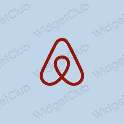 Естетичен пастелно синьо Airbnb икони на приложения