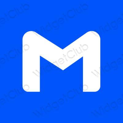 Aesthetic neon blue Gmail app icons