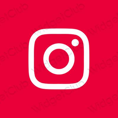 Æstetisk neon pink Instagram app ikoner