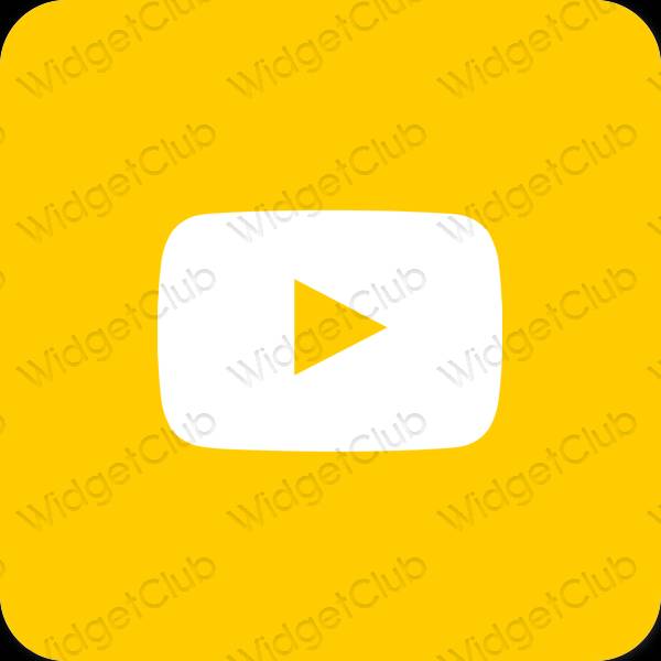 Aesthetic orange Youtube app icons