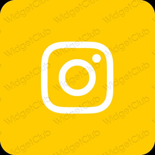 Estético naranja Instagram iconos de aplicaciones