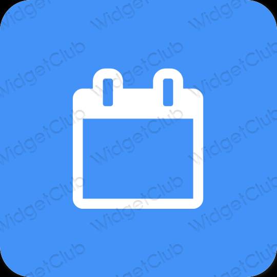 Estético azul neón Calendar iconos de aplicaciones