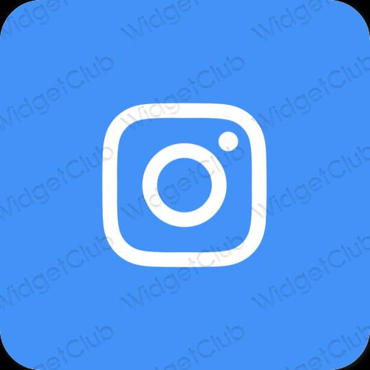 Aesthetic neon blue Instagram app icons