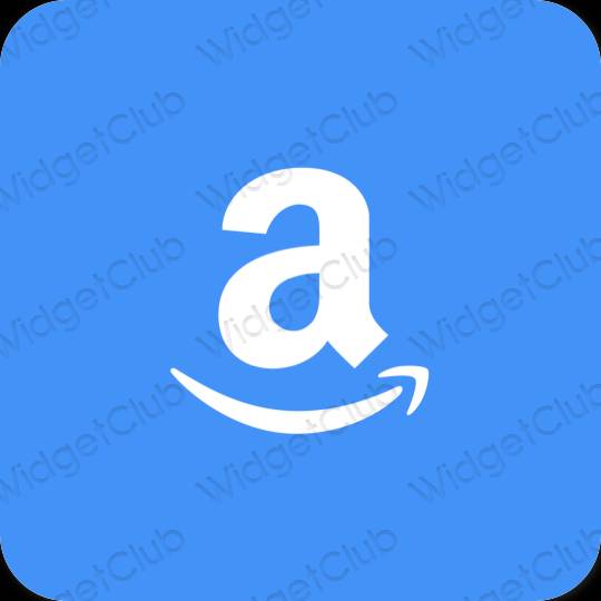 Естетичний неоновий синій Amazon значки програм