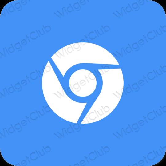 Естетски неон плава Chrome иконе апликација
