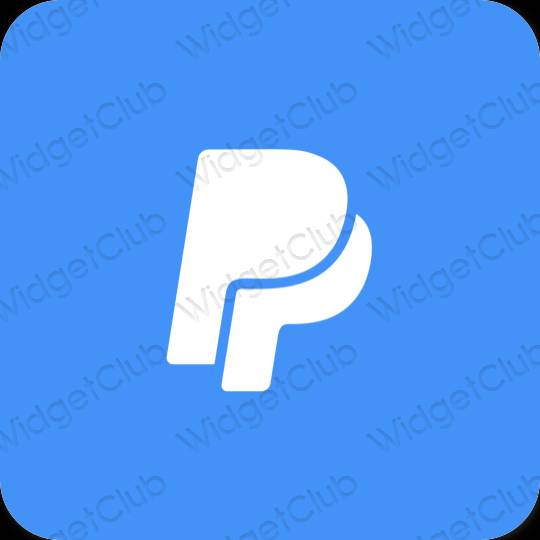 Estético azul neon Paypal ícones de aplicativos