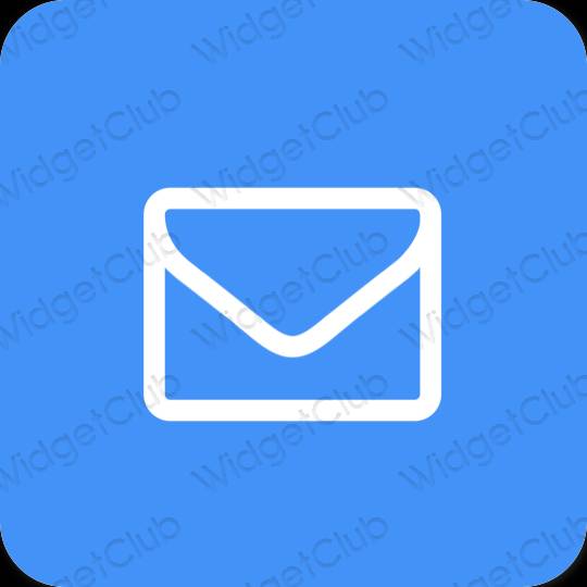 Aesthetic neon blue Mail app icons