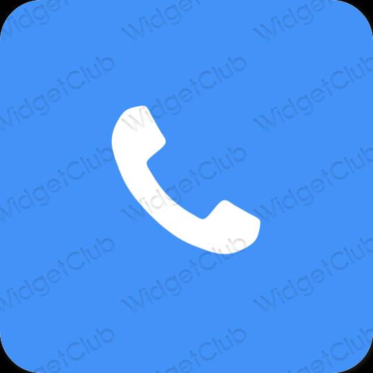 Ästhetisch neonblau Phone App-Symbole
