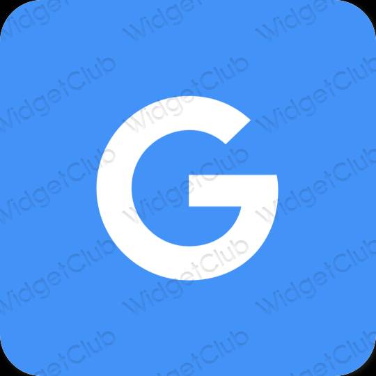 Ästhetisch neonblau Google App-Symbole