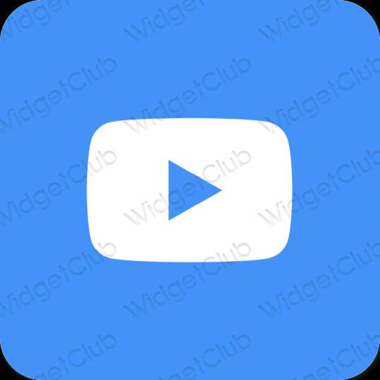 Estetik biru Youtube ikon aplikasi
