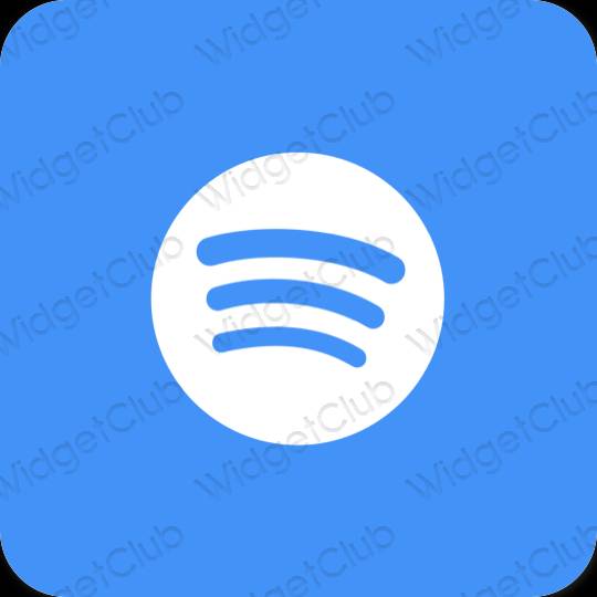 Естетичний неоновий синій Spotify значки програм