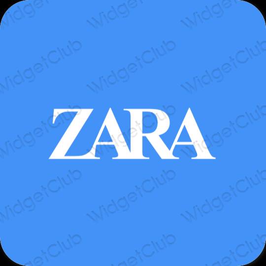 Estetic albastru neon ZARA pictogramele aplicației