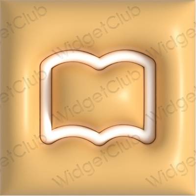 Естетски браон Books иконе апликација