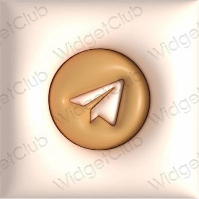 審美的 淺褐色的 Telegram 應用程序圖標