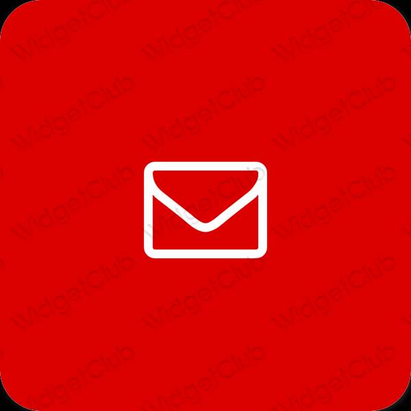 Æstetisk rød Mail app ikoner
