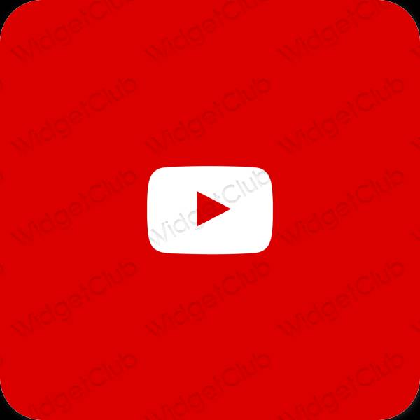 Estetisk röd Youtube app ikoner
