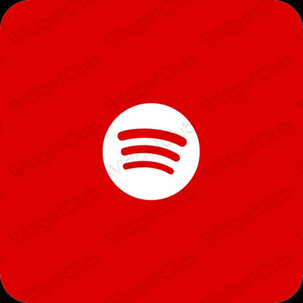 Aesthetic red Spotify app icons
