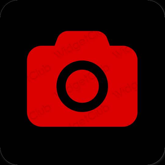 Esteettinen punainen Camera sovelluskuvakkeet