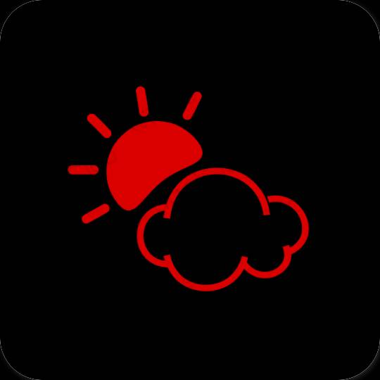 Estetico Nero Weather icone dell'app