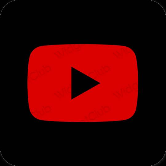 Ესთეტიური წითელი Youtube აპლიკაციის ხატები