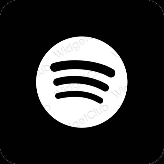 Æstetisk sort Spotify app ikoner