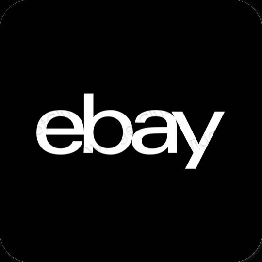 Estetski crno eBay ikone aplikacija