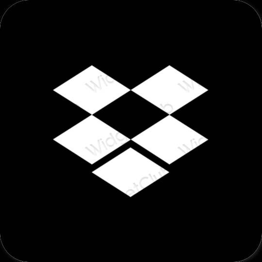 Æstetisk sort Dropbox app ikoner