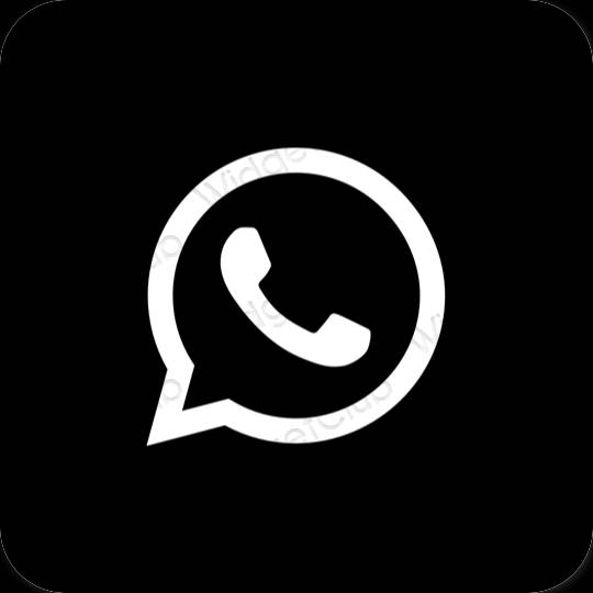 审美的 黑色的 WhatsApp 应用程序图标